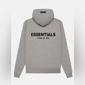 Fear Of God Essentials Men’s Dark Oatmeal Hoodie w/ Original Bag, Size Large